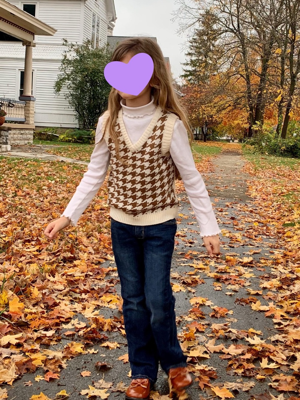 Carter's Cream and Brown Houndstooth Knit Vest